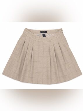 Brooks Brothers Wool Angora Windowpane Pleated Skirt Size 8